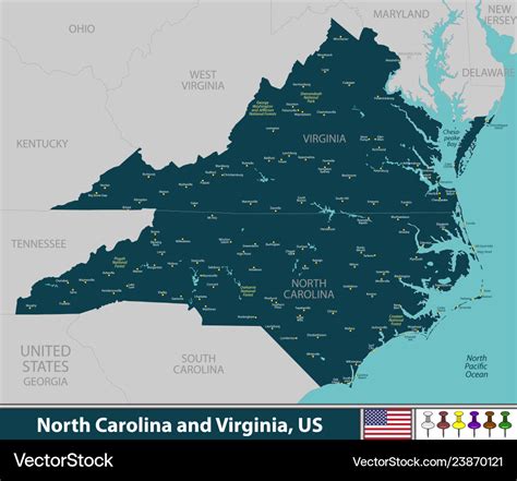 MAP Map Of Virginia And North Carolina